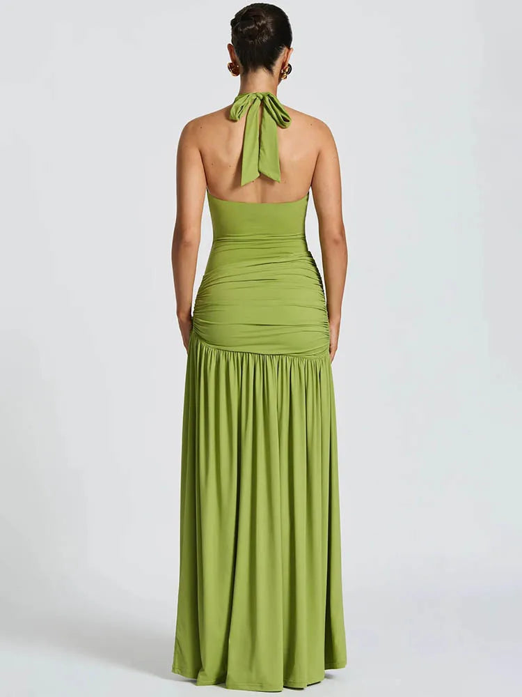 Damen Maxikleid mit Neckholder, Cut-Out und Beinschlitz