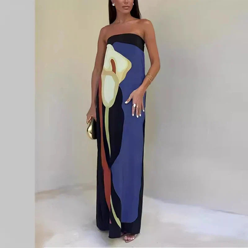 Boho Maxikleid Damen Schulterfrei – Luftiges Sommerkleid Elegant